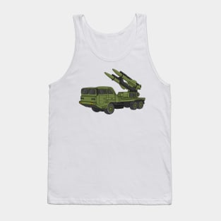 Military missile truck cartoon illustration Tank Top